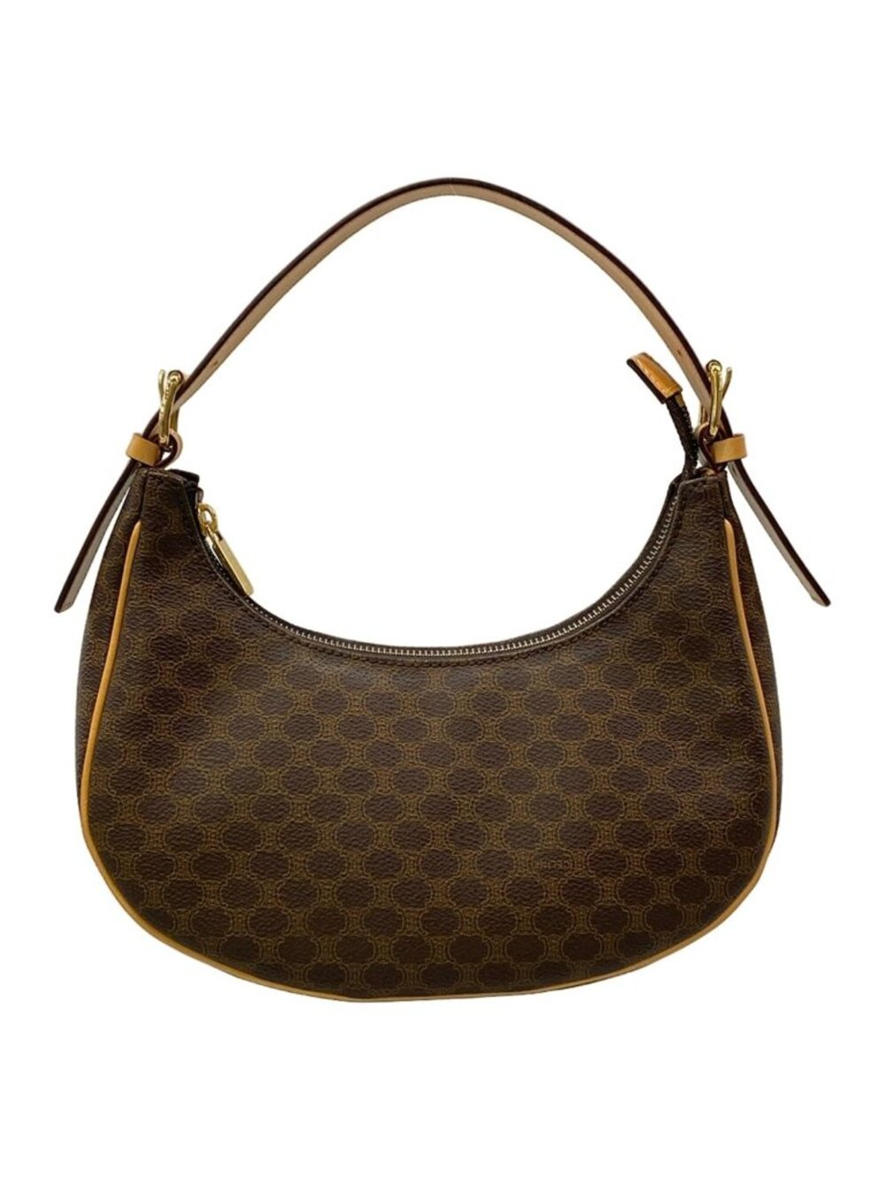 Celine Handbag Ava Dark Brown Light Macadam Pattern Leather